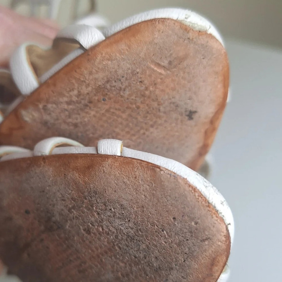 Schutz Juliana cage leather off white stilleto heels SZ 7 - Picture 9 of 9